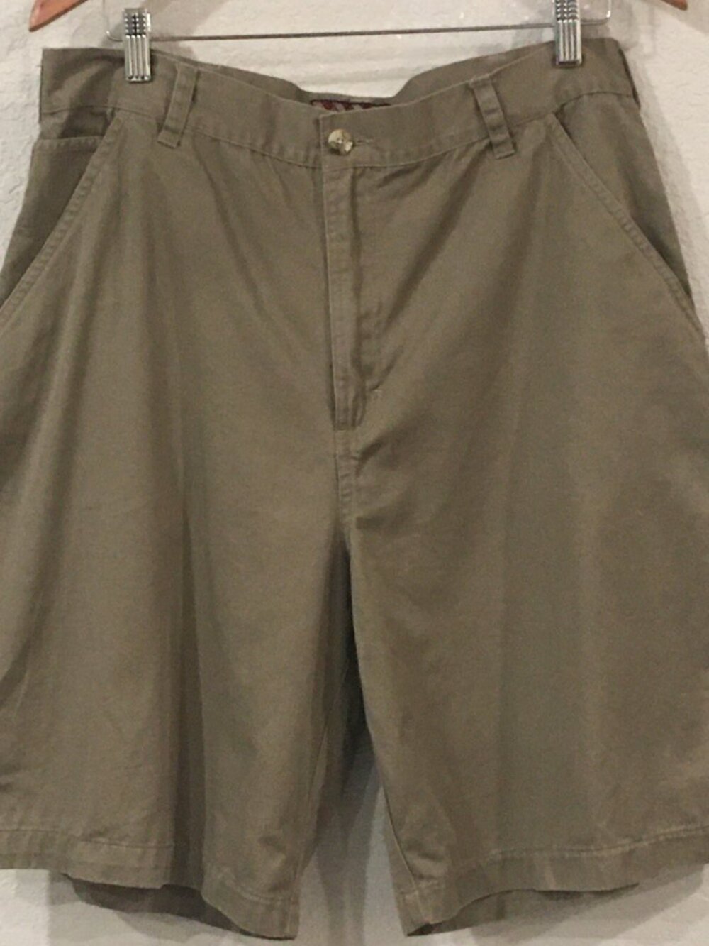 VTG Old College Inn Men 36 Shorts Green Khaki Carpenter Loop Utility 100% Cotton